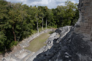 Temple X in Becan's Central Plaza - becan mayan ruins,becan mayan temple,mayan temple pictures,mayan ruins photos